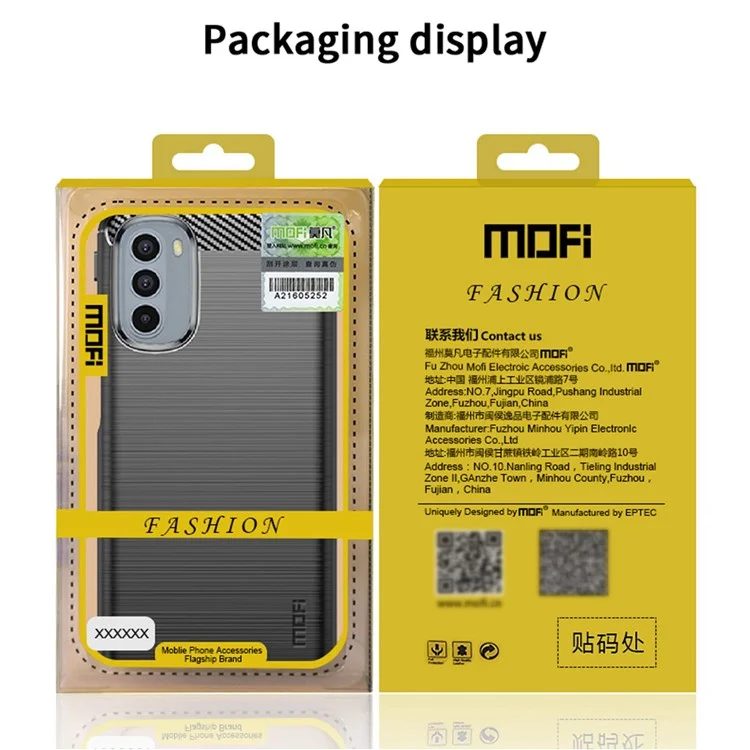 MOFI JK TPU Series-1 Para Motorola Moto G31/G41 Textura de Fibra de Carbono Escovada Textura de Topa Phelelo de Topa Topa Anti-colisão Tampa Protetora - Preto