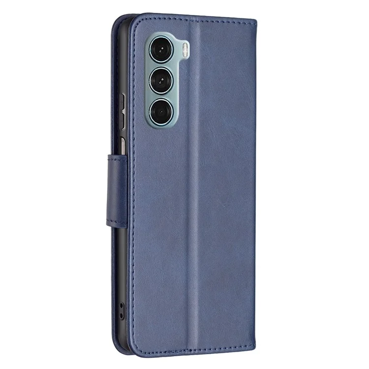 Per Motorola Moto G200 5g/edge S30 BF in Pelle Serie-4 Guscio in Pelle Pu, Custodia Per il Telefono Del Portafoglio di Coperchio Con Chiusura Magnetica Con Cinturino - Blu