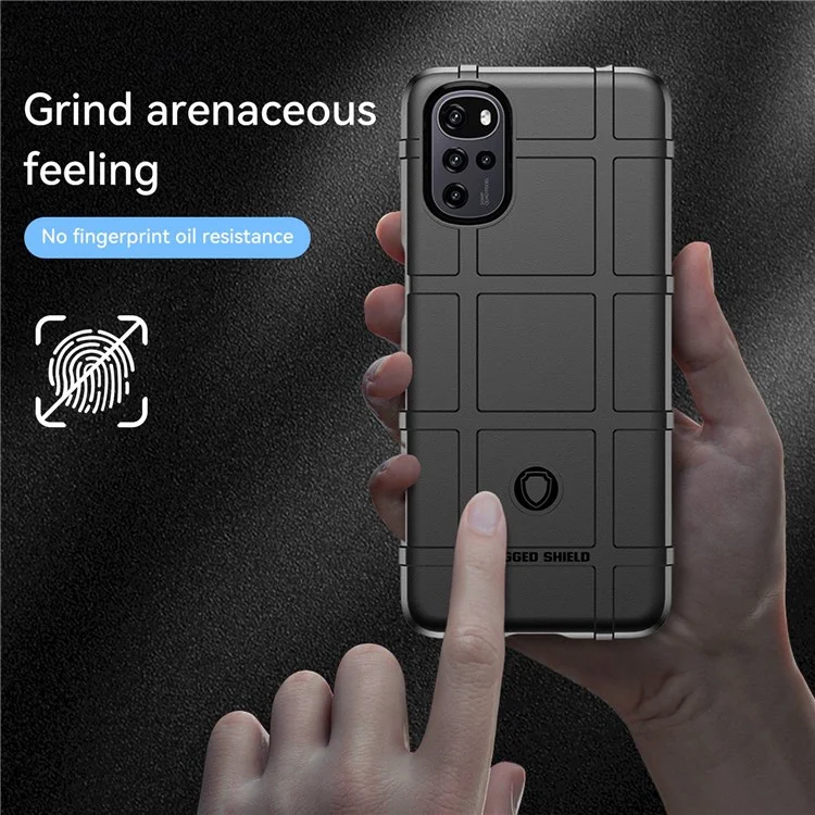 Rugged Square Grid Telefonkoffer Für Motorola Moto G22 / E32 4G / E32S 4G, Anti-drop-verdickte Tpu-schutzabdeckung - Schwarz