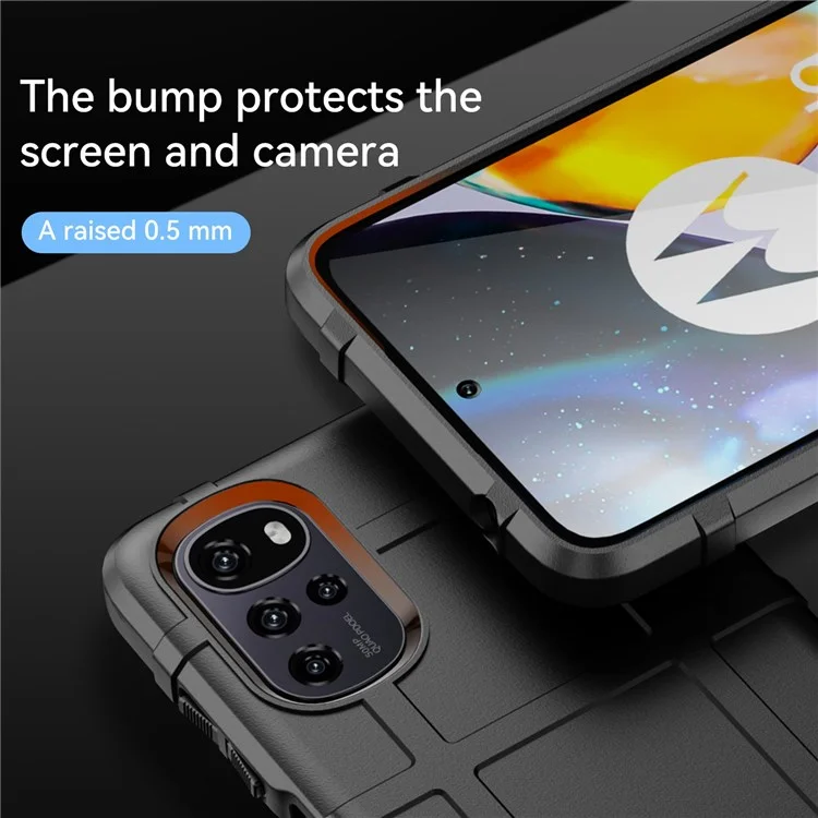 Étui de protection carré robuste pour Motorola Moto G22 / E32 4G / E32S 4G, protection anti-chute en TPU renforcé - Noir