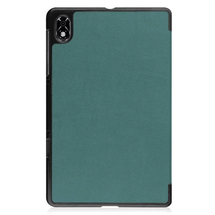 Tablet Covering Shell for Lenovo Legion Y700, PU Leather+PC Trifold Stand Cover Auto Sleep/Wake Design Protection Tablet Case - Blackish Green