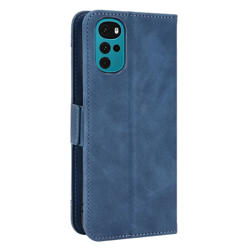 For Motorola Moto G22 4G / Moto E32s 4G Mobile Phone Shell, Shockproof Multiple Card Slots PU Leather Wallet Case Stand Cover - Blue