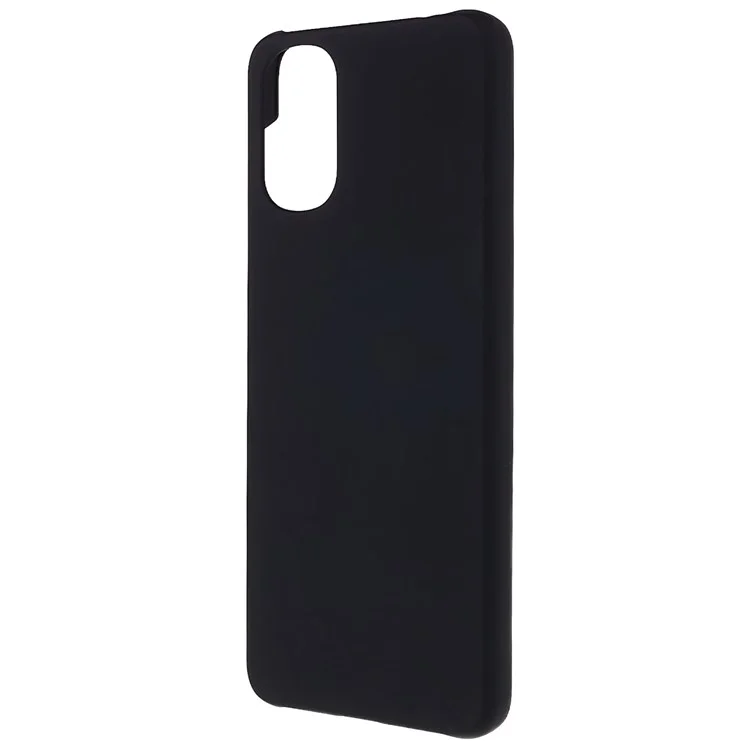 Para Motorola Moto G22 Glossy Surface Phone Case Rubberized Hard PC Protective Cover - Black