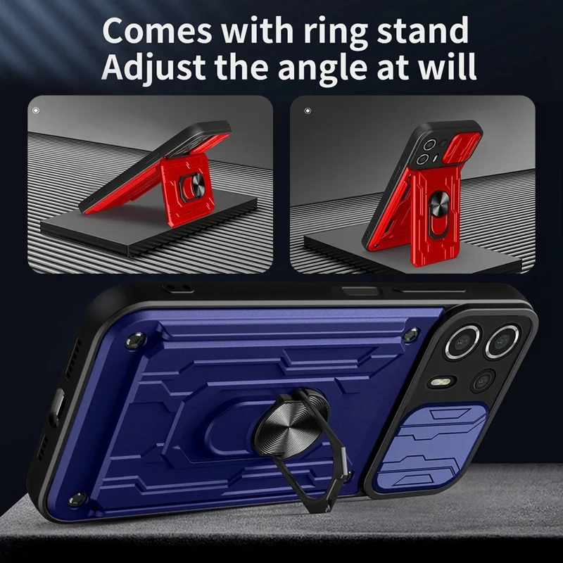 Kickstand-PC + TPU-Rückentasche für Motorola Edge 20 Lite, Kartenhalter-Handyhülle mit Kameraschubschutz - Schwarz