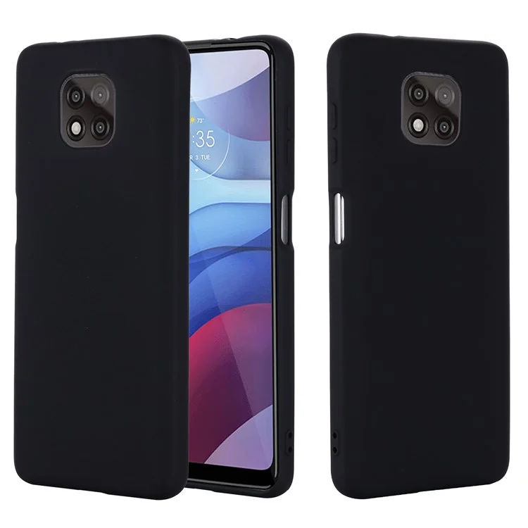 Pour Motorola Moto G Power (2021) Couvercle de Protection de la Couverture de Protection en Silicone Liquide à L'épreuve de la Gamme Avec Sangle - le Noir