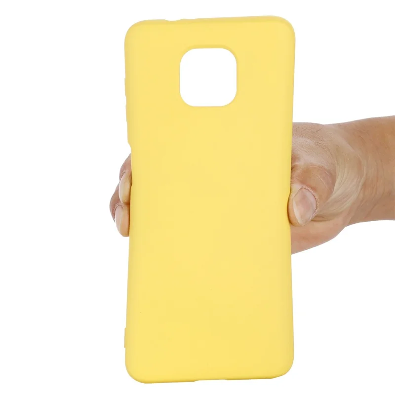 For Motorola Moto G Power (2021) Drop-proof Liquid Silicone Phone Case Protective Cover with Strap - Yellow