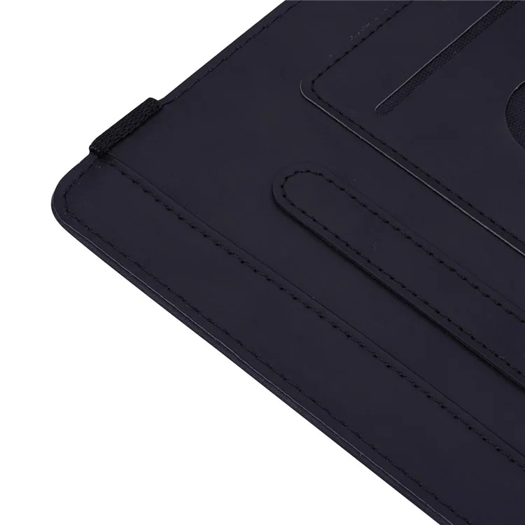 Pour Lenovo Tab M10 Plus (Gen 3) Imprinted Flower Pattern Tablet Case Anti-scratch Drop-proof PU Leather Card Slot Stand Shell avec Pencil Loop - Noir