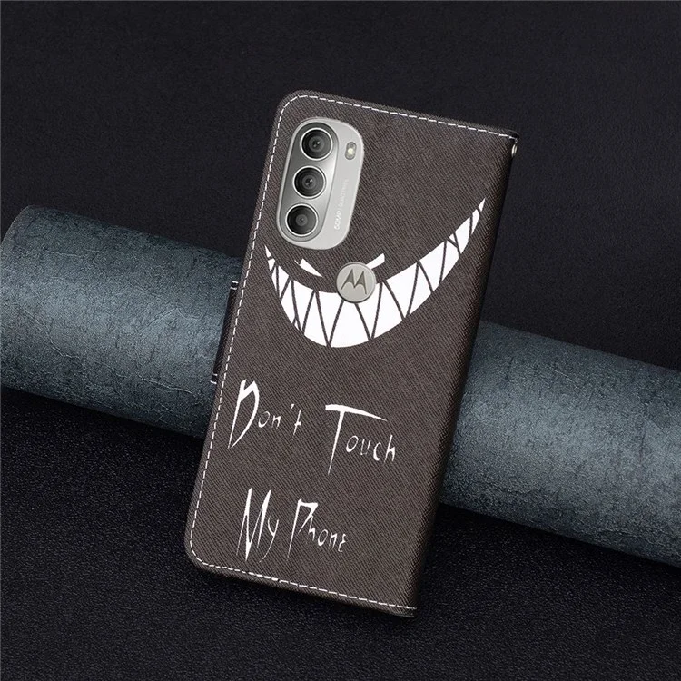 Serie BF Pattern Printing Leather per Motorola Moto G51 5G Custodia in Pelle PU Full Protection Portafoglio Stand Cover Telefonica - Non toccare il mio telefono