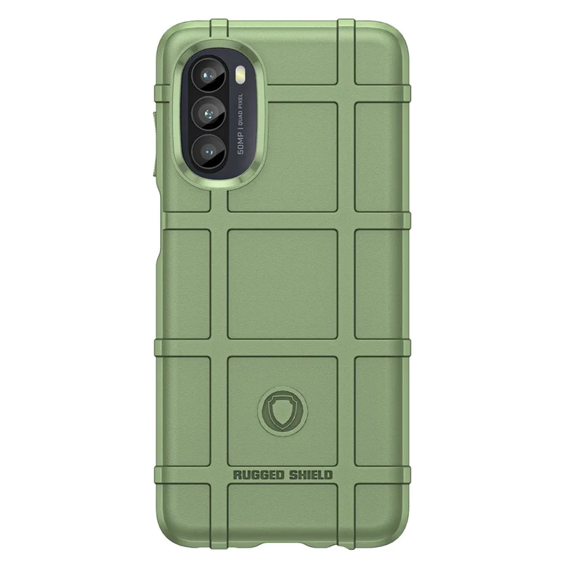 For Motorola Moto G52 4G / G82 5G Anti-scratch Dustproof Phone Case Rugged Square Grid Anti-drop Thickened TPU Protective Cover - Green