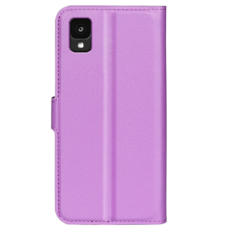 For TCL 30 Z Litchi Texture Phone Case PU Leather Stand Wallet Mobile Phone Cover - Purple