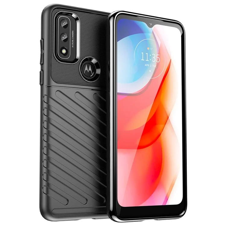 Для Motorola Moto G Play (2022) Серия Гром Серии Twill Текстура Утолщенная TPU Case Mobile Phrote Cover Cover - Черный