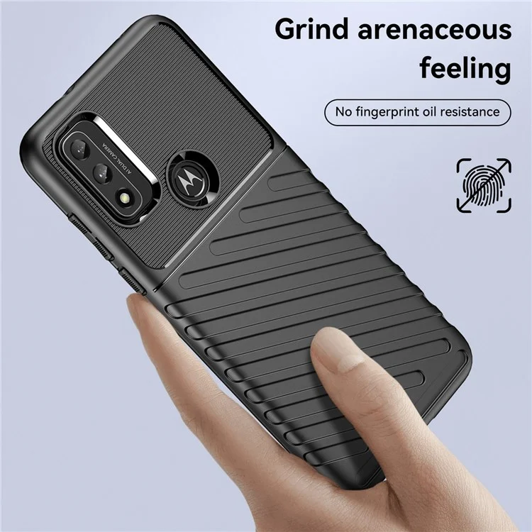 Для Motorola Moto G Play (2022) Серия Гром Серии Twill Текстура Утолщенная TPU Case Mobile Phrote Cover Cover - Черный