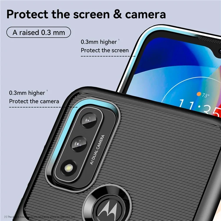 Для Motorola Moto G Play (2022) Серия Гром Серии Twill Текстура Утолщенная TPU Case Mobile Phrote Cover Cover - Черный