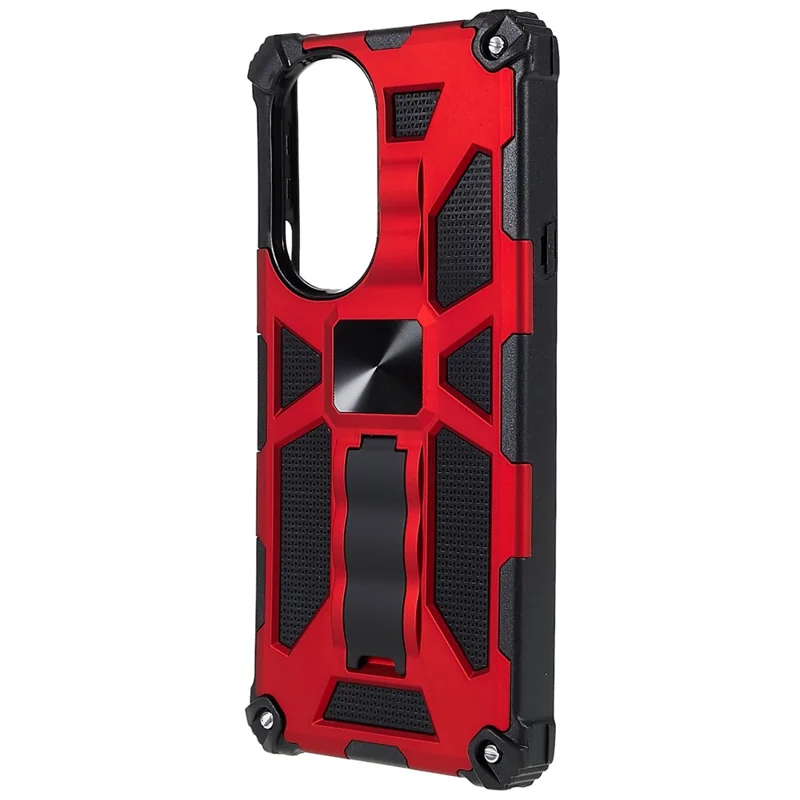 For Motorola Edge 30 Pro (Motorola Edge+ (2022))/Edge X30 PC TPU Combo Armor Cell Phone Case Wear-resistant Drop-proof Kickstand Hybrid Shell - Red