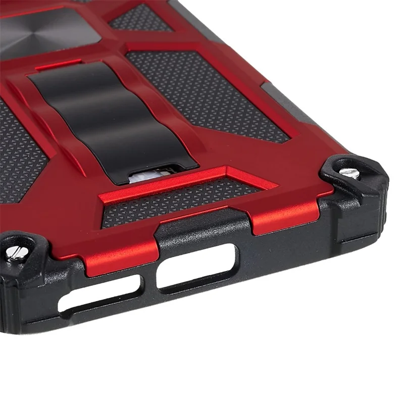 For Motorola Edge 30 Pro (Motorola Edge+ (2022))/Edge X30 PC TPU Combo Armor Cell Phone Case Wear-resistant Drop-proof Kickstand Hybrid Shell - Red