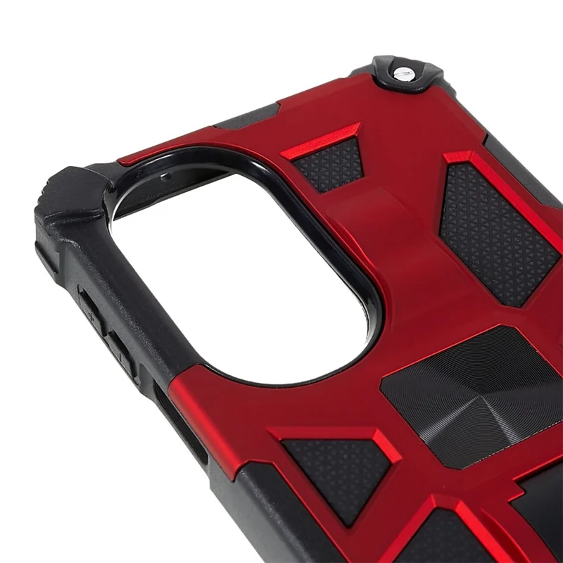 For Motorola Edge 30 Pro (Motorola Edge+ (2022))/Edge X30 PC TPU Combo Armor Cell Phone Case Wear-resistant Drop-proof Kickstand Hybrid Shell - Red