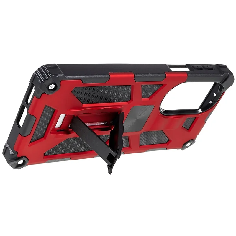 For Motorola Edge 30 Pro (Motorola Edge+ (2022))/Edge X30 PC TPU Combo Armor Cell Phone Case Wear-resistant Drop-proof Kickstand Hybrid Shell - Red