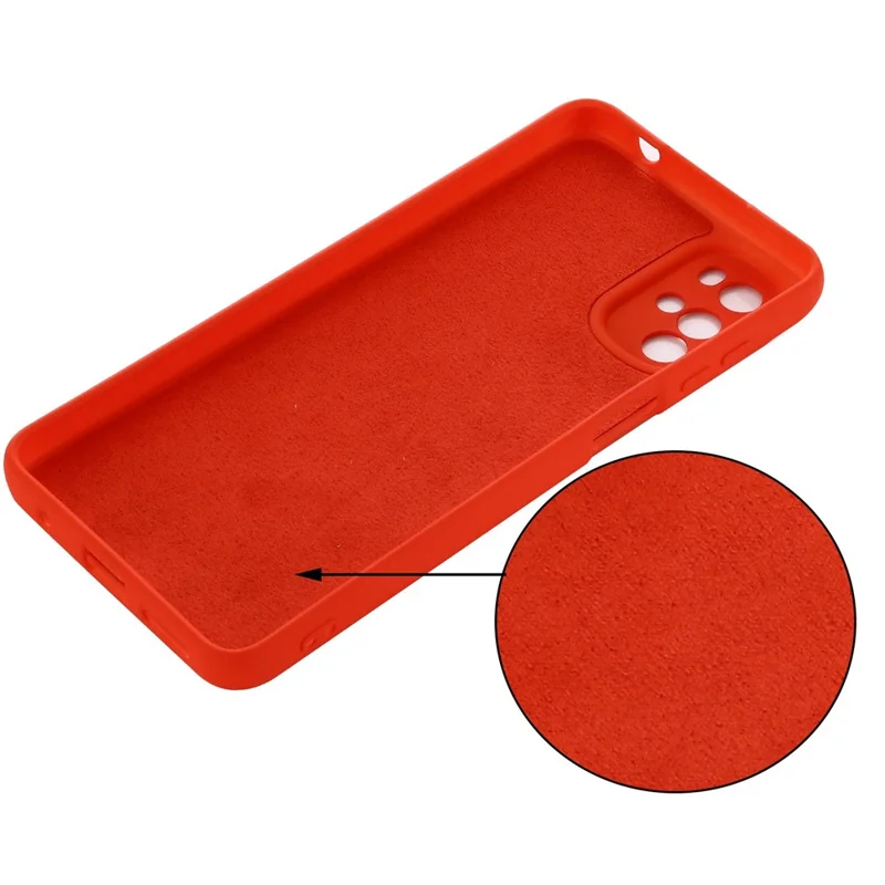 Funda de silicona líquida para Motorola Moto G22 / Moto E32s 4G, cubierta suave con forro de microfibra antiarañazos, carcasa protectora a prueba de golpes con correa - Rojo