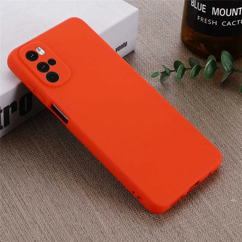 Funda de silicona líquida para Motorola Moto G22 / Moto E32s 4G, cubierta suave con forro de microfibra antiarañazos, carcasa protectora a prueba de golpes con correa - Rojo