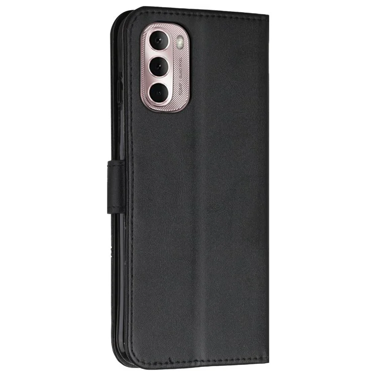 For Motorola Moto G Stylus 4G (2022) Stitching Design PU Leather Wallet Case Stand Wrist Strap Soft TPU Shockproof Protective Flip Cover - Black
