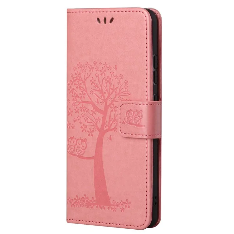 Для Motorola Moto E32 Shock -resean The Leather Phone Cople Phone Tree Tree Patter - Розовый