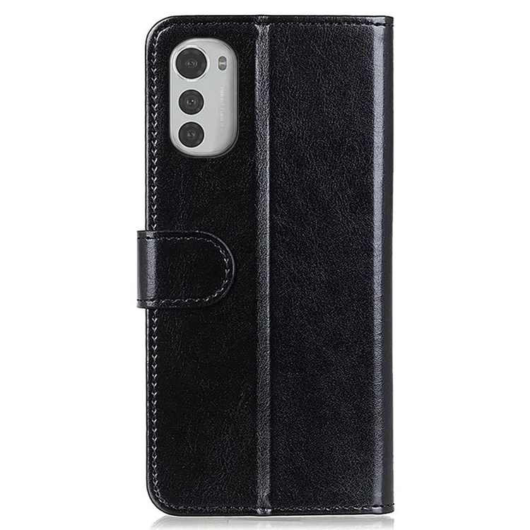 Pour Motorola Moto E32 4G Tochoppore PU Cuir PU Cuir Crazy Horse Texture Portefeuille Sold Téléphone Couverture - le Noir