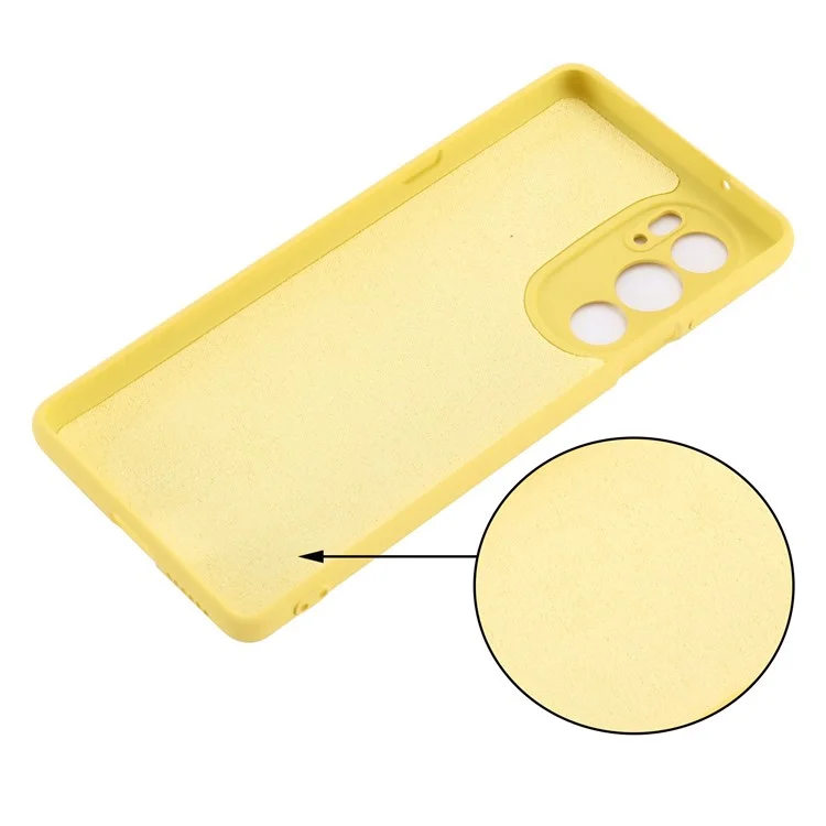 For Motorola Edge X30 Soft Microfiber Lining Drop-proof Phone Protector Liquid Silicone Back Cover - Yellow