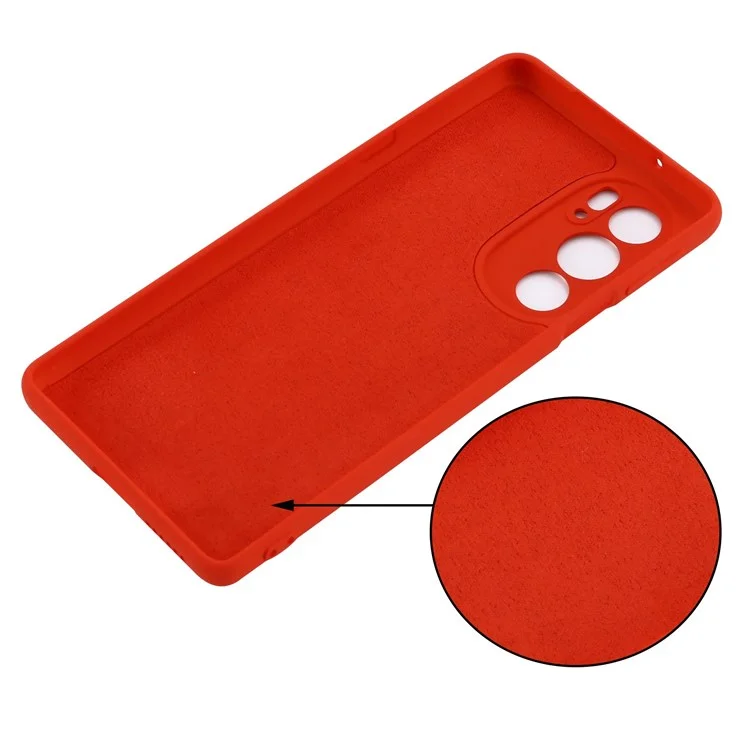 Pour Motorola Edge X30 MODE MICHOFIBER LIGNEMENT DE TÉLÉPHONE ARRIÈRE PRÉTOTER - Rouge