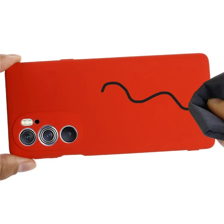 Pour Motorola Edge X30 MODE MICHOFIBER LIGNEMENT DE TÉLÉPHONE ARRIÈRE PRÉTOTER - Rouge