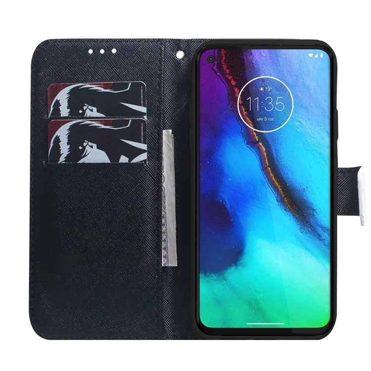 Для Motorola Moto E32 Pattern Printed pu - Собака и Волк