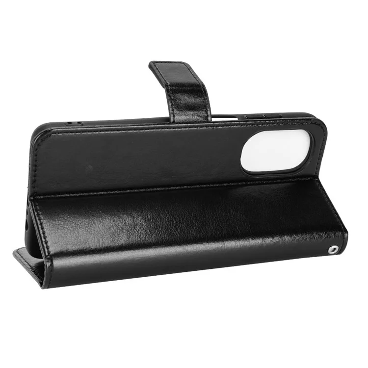 Custodia per Telefono Crazy Horse Texture per Motorola Moto G52 4G / G82 5G, Custodia Portafoglio a Flip Resistente agli Urti con Rivestimento in Pelle PU - Nero