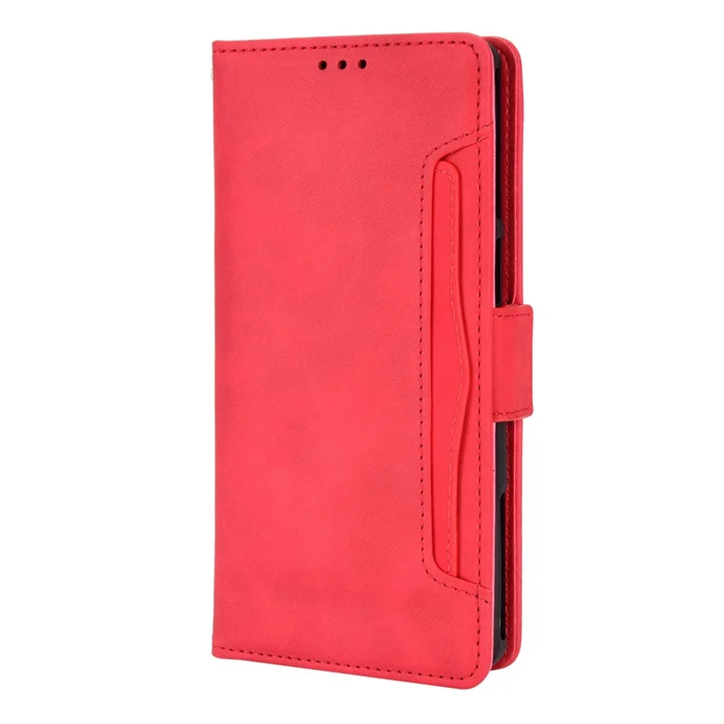 For Motorola Moto G (2022) 5G Collision Prevention Multiple Card Slots Phone Cover PU Leather Wallet Stand Case - Red