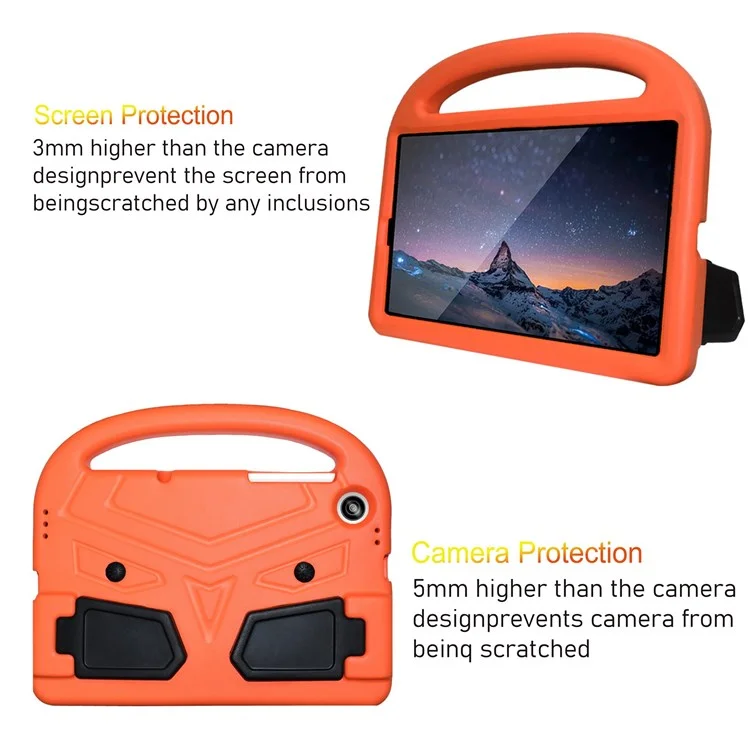 Para Lenovo Tab M10 HD Gen 2 X306 Sparrow Style Shockproof EVA Tablet Case Kickstand Protective Cover with Portable Handle - Orange