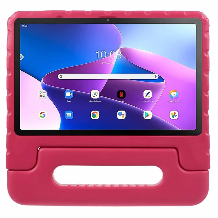 Per Lenovo Tab M10 Plus (3a generazione) / Tab M10 5G EVA Custodia per tablet Maniglia portatile Supporto per cavalletto - Rosa