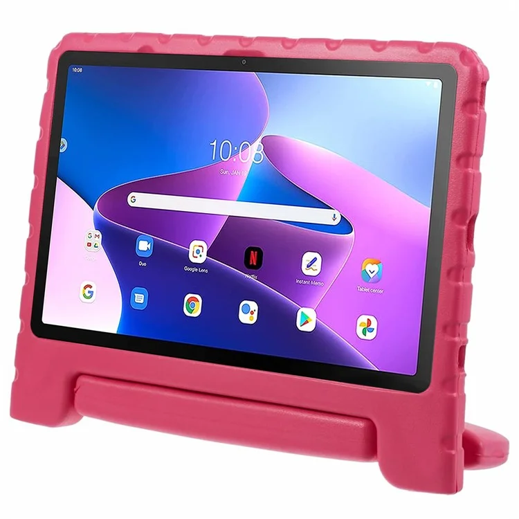 Per Lenovo Tab M10 Plus (3a generazione) / Tab M10 5G EVA Custodia per tablet Maniglia portatile Supporto per cavalletto - Rosa