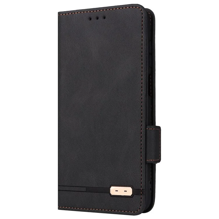Per Motorola Moto G52 4G Hardware Design Piegabile Custodia Per Telefono PU Coverno Per Paformazione Pulla - Nero