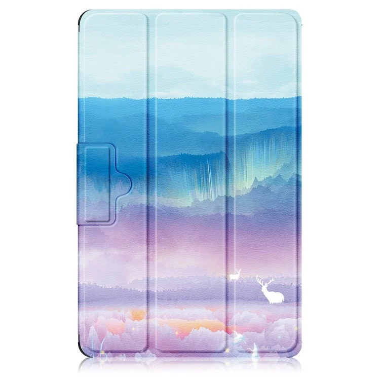 Pour Lenovo Tab M10 Plus (Gen 3) 10,6 Pouces 125ftb-128f Trifold Stand Case Motif Imprimer PU Leather Auto Wake / Sleep Smart Cover - Dream Deer