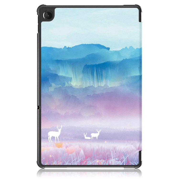 Pour Lenovo Tab M10 Plus (Gen 3) 10,6 Pouces 125ftb-128f Trifold Stand Case Motif Imprimer PU Leather Auto Wake / Sleep Smart Cover - Dream Deer
