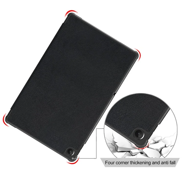 Custodia per tablet Lenovo Tab M10 Plus (3a Gen) / Xiaoxin Pad 2022 da 10,6 pollici 125FTB-128F Auto Wake / Sleep PC+PU Pelle Trifold Stand Cover Antiurto Protezione Custodia per Tablet - Nero
