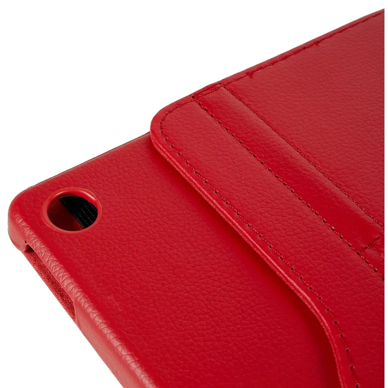 For Lenovo Tab M10 Plus (3rd Gen) / Xiaoxin Pad 2022 10.6 inch 125F / 128F Leather Tablet Case Rotating Stand Cover - Red