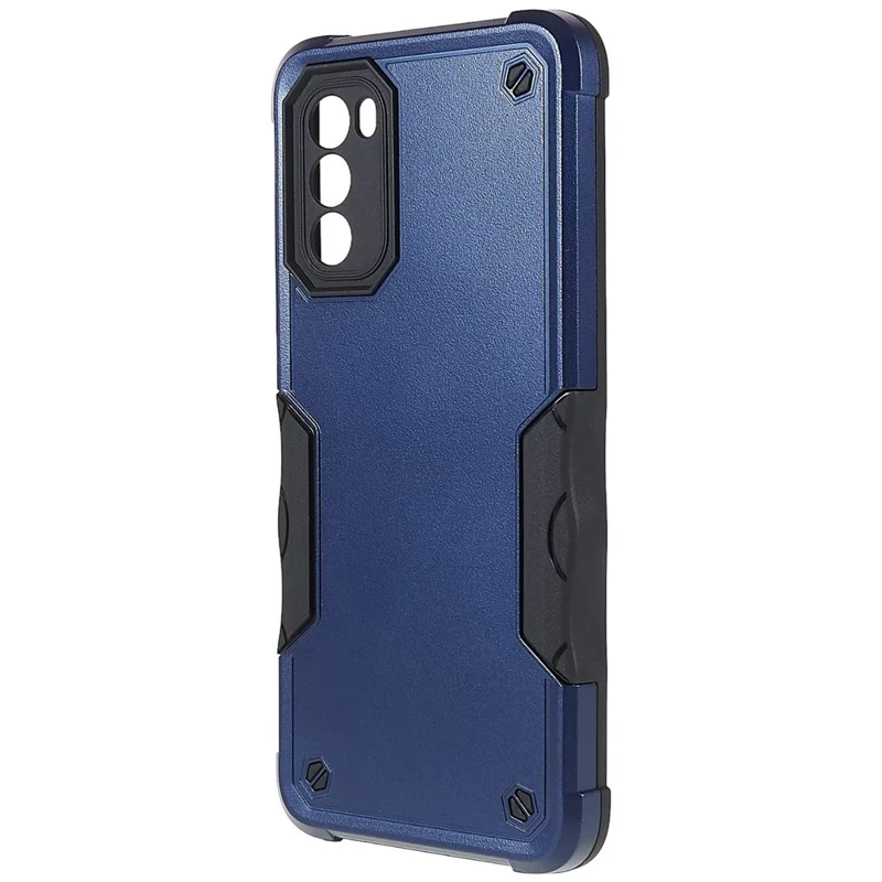 For Motorola Moto G52 4G / G82 5G Case Anti-Scratch PC Back Soft TPU Bumper Protective Cover - Blue