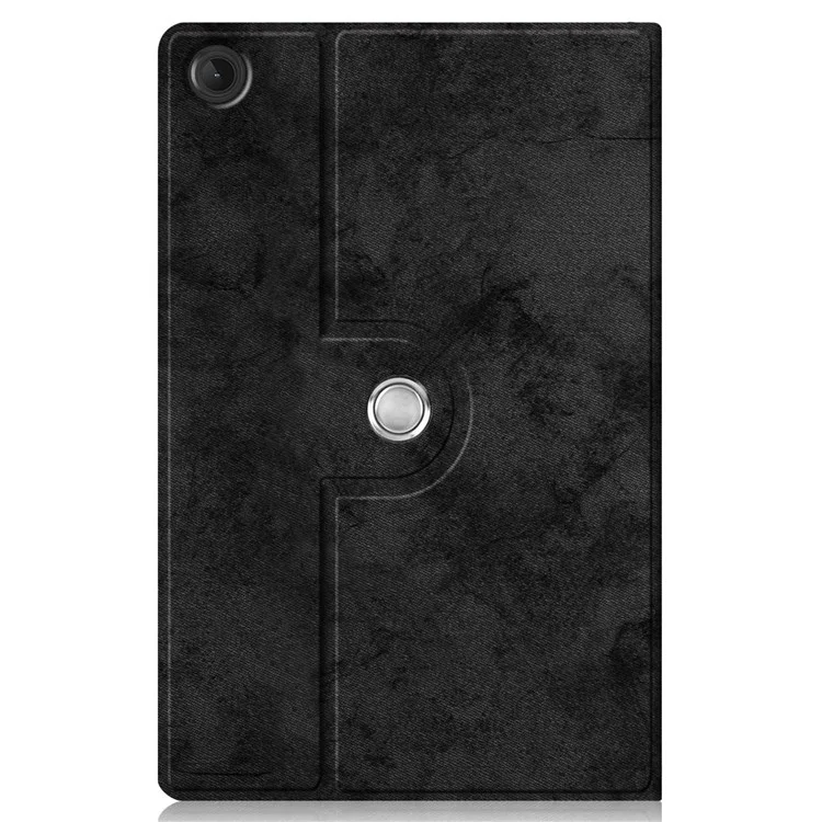 Per Lenovo Tab M10 (Gen 3) 10.1 328F Custodia Solid Color Case Superficie Goffrata Antiurto Assorbimento Magnetico Custodia Tablet con Supporto Rotante a 360 Gradi - Nero