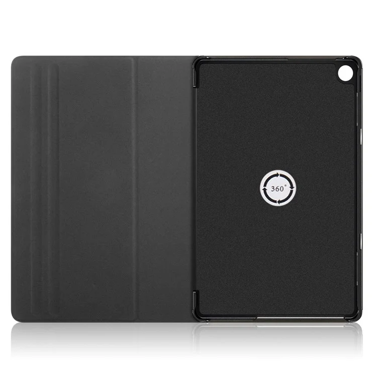 Per Lenovo Tab M10 (Gen 3) 10.1 328F Custodia Solid Color Case Superficie Goffrata Antiurto Assorbimento Magnetico Custodia Tablet con Supporto Rotante a 360 Gradi - Nero
