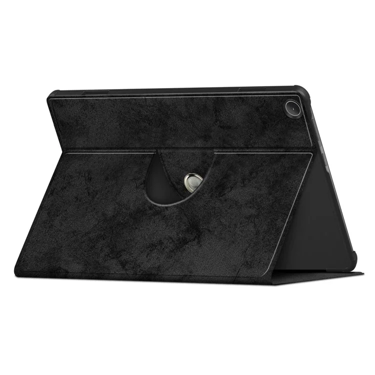 Per Lenovo Tab M10 (Gen 3) 10.1 328F Custodia Solid Color Case Superficie Goffrata Antiurto Assorbimento Magnetico Custodia Tablet con Supporto Rotante a 360 Gradi - Nero