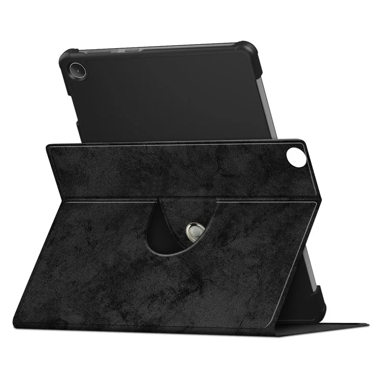 Per Lenovo Tab M10 (Gen 3) 10.1 328F Custodia Solid Color Case Superficie Goffrata Antiurto Assorbimento Magnetico Custodia Tablet con Supporto Rotante a 360 Gradi - Nero