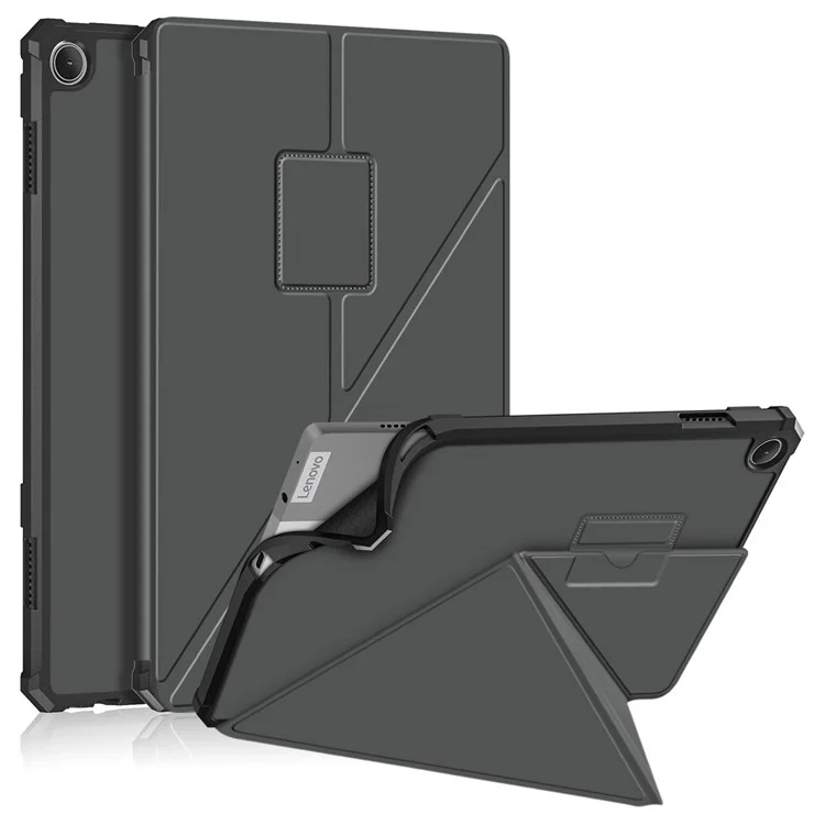 Para Lenovo Tab M10 (Gen 3) 10.1 Pulgadas 328F De Origami Soportes Case De Tableta PU Cubierta Anti-Scratch De Cuero Con Auto Wake/Sleep - Gris