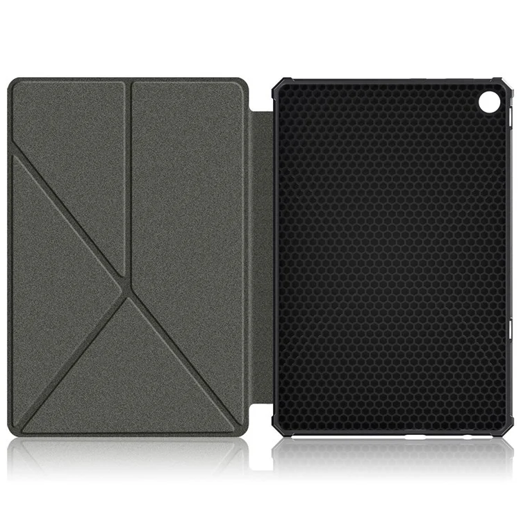 Para Lenovo Tab M10 (Gen 3) 10.1 Pulgadas 328F De Origami Soportes Case De Tableta PU Cubierta Anti-Scratch De Cuero Con Auto Wake/Sleep - Gris