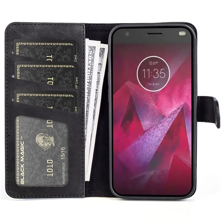 For Motorola Moto G31 Flip Leather Case Phone Protective Cover Color Splicing Stand Wallet Smartphone Shell - Black