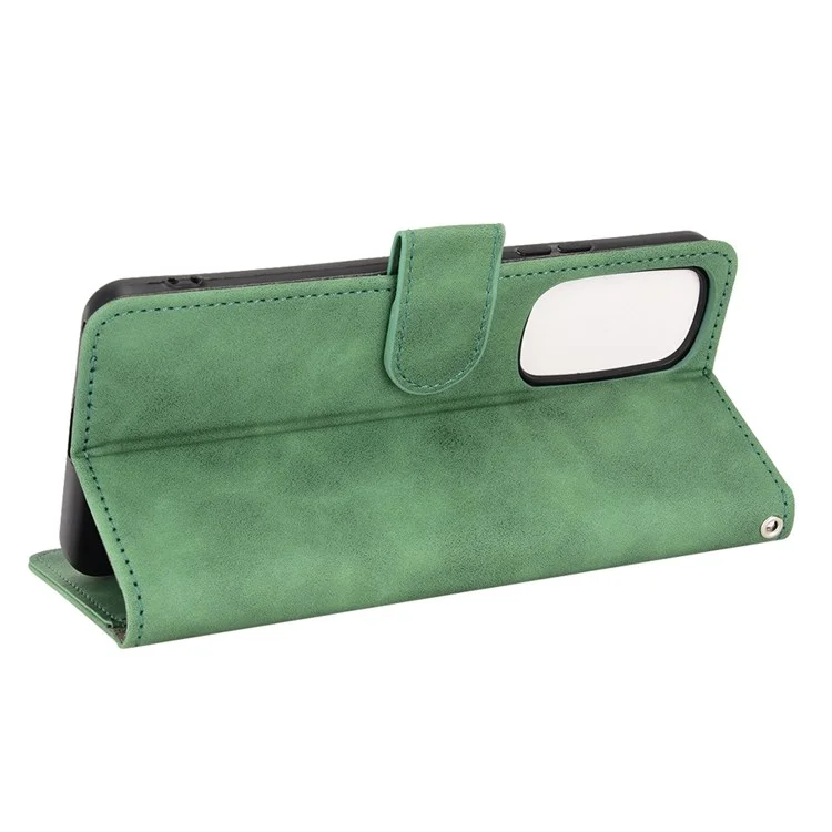 Für Motorola Edge 30 PU Leder Magnetverschluss Handtasche Schockdes TPU Ständer Flip Wallet Decke Mit Handgelenkriemen - Grün