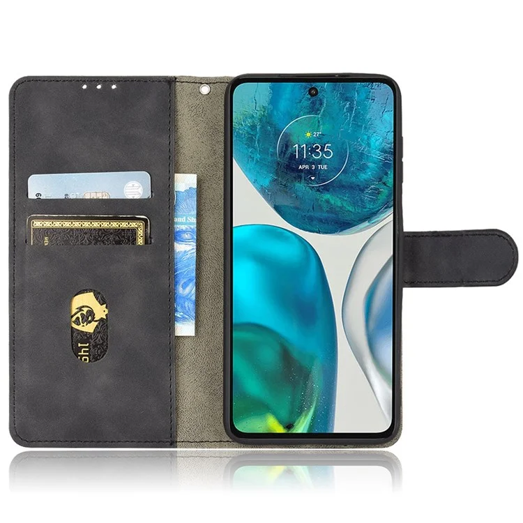 Для Motorola Moto G52 4G Skin-touch Comense pu + TPU Кожаный Телефон. - Черный
